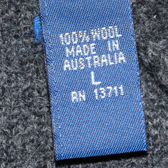 Karen Scott, dark grey - baby blue embroidered full zip up wool cardigan sweater - Picture 9 of 10